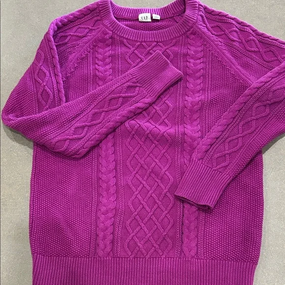 GAP Fuchsia Cable Knit Sweater - Picture 4 of 6